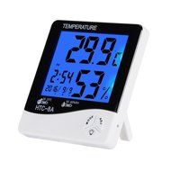 BonyTek Digital Hygrometer Thermometer Alarm Clock Date Time with LCD Night Light Indoor Outdoor Temperature Sensor... N2