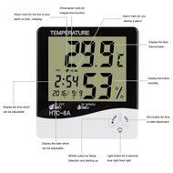 BonyTek Digital Hygrometer Thermometer Alarm Clock Date Time with LCD Night Light Indoor Outdoor Temperature Sensor... N3