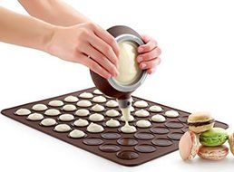 BPA Free 48 French Macaroon Baking Sheet &amp; Decorative Flower Pot Set-DIY Silicone Cake,Cookie Chocolate Maker... N2