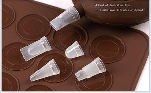 BPA Free 48 French Macaroon Baking Sheet &amp; Decorative Flower Pot Set-DIY Silicone Cake,Cookie Chocolate Maker... N3