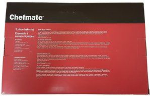 Chefmate 5pc Nonstick Bake Set Cake, Cookie &amp; Brownie Baking Pans N4