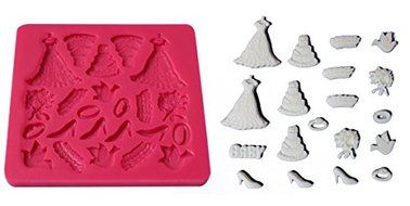 NY CAKE SM10337 Silicone Wedding Molds for Cake Decorating