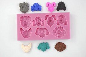 Mr.S Shop DIY Animal Dogs Head Silicone Mold Fondant Chocolate Baking Cake Supplies,Sugar Decoration Tool,Small...