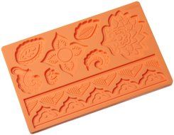 eFuture(TM) Rose and Leaves Style Fondant and Gum Paste Silicone Baking Cake Mold +eFuture's nice Keyring