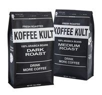 Koffee Kult Coffee Holiday Gift Basket - Variety of 3 Whole Bean Coffee - Dark Roast - Medium Roast - Harrar Coffees N15