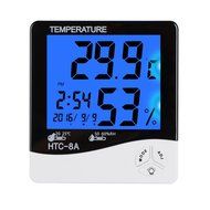 BonyTek Digital Hygrometer Thermometer Alarm Clock Date Time with LCD Night Light Indoor Outdoor Temperature Sensor... N5
