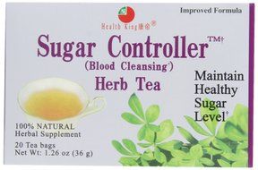 Health King Sugar Controller Herb Tea, Teabags, 20-Count Box (Pack of 4) N2
