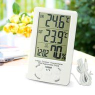 LingsFire Digital LCD Indoor/Outdoor Thermometer Humidity Hygrometer With Min/ Max Value And Clock (TA298) N6