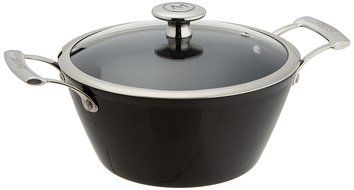 Mario Batali Light Enameled Cast Iron 3-Quart Round Casserole by Dansk, Black