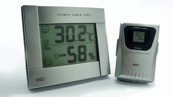 MIEO HR641 Wireless Thermometer and Hygrometer with 1 Remote Sensor for Home-Greenhouse-Warehouse and Workshop
