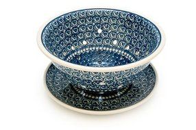 Polish Pottery Pearl Berry Bowl &amp; Plate