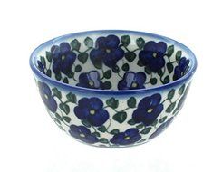 Polish Pottery Violets Dessert Bowl
