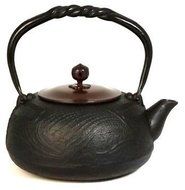 Naubu Iron Kettle Tetsubin Dragonfly Copper Lid Black. 1.3L（japan import）