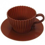 4X Silicone Cupcake Cups Set Cake Mold Muffin Baking Mould Chocolate Tea Cup Case (White) N7