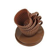 4X Silicone Cupcake Cups Set Cake Mold Muffin Baking Mould Chocolate Tea Cup Case (White) N8