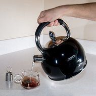 Chefs Limited Stainless Steel Whistling Tea Kettle, 2.75 Quart &ndash; Black N2