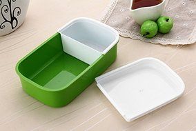 Lunch Time Japan style Double Tier Bento Lunch Box 4 Color Large Meal Box Tableware Microwave Dinnerware Set (... N2