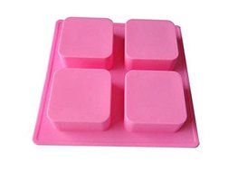 Soaps Mold 4 Even 6.6 * 6.6 * 3 Cm Square Brick Cake Moulds Silicone Cake Stencil Baking Tools