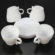 4X Silicone Cupcake Cups Set Cake Mold Muffin Baking Mould Chocolate Tea Cup Case (White) N9