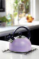 Vanderbilt Home Stainless Steel Whistling Tea Kettle Matte Purple 2.5 Liter N2