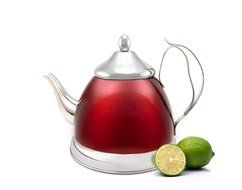 Evco International Creative Home Nobili-Tea Metallic Cranberry Tea Kettle, 2.0 quart, Cranbery N3
