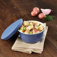Paula Deen Savannah Collection Serve and Save 3-Piece Set Round Storage Containers with Lids, Blueberry