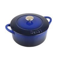 Denby Cast Iron Round Covered Casserole, 3-Liter, Blue N3