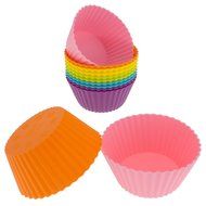 DGI MART 12pcs Round Shape Cake Mold Muffin Cups Soap Mold Pudding Jelly Cube Ice Cookie Sugar Pudding Chocolate... N2