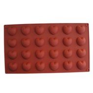 Fanhesheng 24-Cavity Mini Heart-Shaped Silicone Mold for Making Homemade Chocolate, Candy, Gummy, Jelly, and More N2