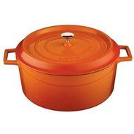 Signature 10-1/2 Qt. Enameled Cast Iron Round Dutch Oven in Orange Spice, Oven and Grill Safe Up To 500 Degrees...