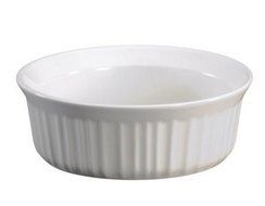 Corningware 24 Oz Round French White Casserole Bundle: Round Casserole with Plastic Lid N3