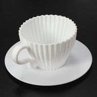 4X Silicone Cupcake Cups Set Cake Mold Muffin Baking Mould Chocolate Tea Cup Case (White) N10