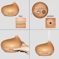 MixMart 300ml Essential Oil Diffuser Wood Grain Cool Mist Humidifier with Color LED Lights Changing