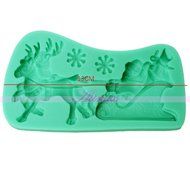Generic Silicone 3D Father Christmas Lace Mold Fondant cake Sugarcraft Decorating Mould N2