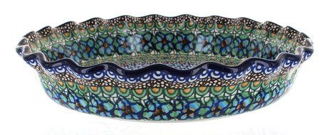 Polish Pottery Mardi Gras Pie Plate