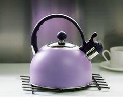 Vanderbilt Home Stainless Steel Whistling Tea Kettle Matte Purple 2.5 Liter N3