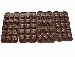 4 Pcs 15 Cavity Silicone Gel Non-stick Chocolate, Jelly and Candy Mold, Cake Baking Mold