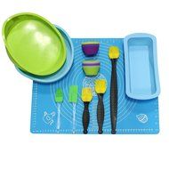 KurtzyTM 21 Piece Silicone Baking Bakeware Set- Loaf Tin, Spatula, Cake Moulds, Tools, Mat N4