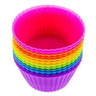 DGI MART 12pcs Round Shape Cake Mold Muffin Cups Soap Mold Pudding Jelly Cube Ice Cookie Sugar Pudding Chocolate... N4