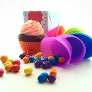DGI MART 12pcs Round Shape Cake Mold Muffin Cups Soap Mold Pudding Jelly Cube Ice Cookie Sugar Pudding Chocolate... N6