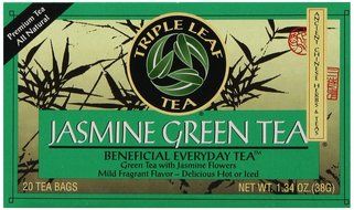 Triple Leaf Tea, Jasmine Green Tea, 20 Tea Bags (Pack of 6) N9