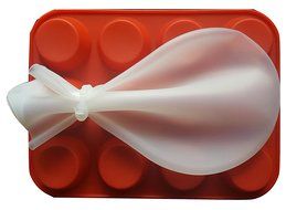 Unique Combination Kit for easy Mixing and Baking: Mini Silicone Muffin/ Cupcakes food grade Baking trays With... N3