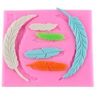 Mujiang 4 Feathers Silicone Fondant Molds Candy Making Cake Decorating Chocoloate Mould For Sugar Craft Gum Paste &hellip; N3