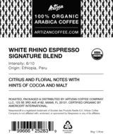 100% USDA Certified Organic Coffee - Nespresso Compatible Capsules - White Rhino Espresso Signature Blend (10...
