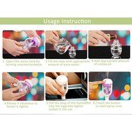 Travel Size Mini Car Humidifier Diffuser Essential Oil Ultrasonic Aroma Mist Purifier Air Freshener Blue N2