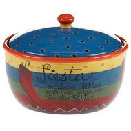 Certified International 57438 Salsa Bakeware Bean Pot, 2 quart, Multicolor