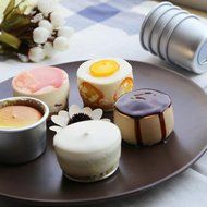 Lariy 5Pcs DIY Aluminum Alloy Non-stick Round Cake Baking Mould Pan Bakeware Tool N6