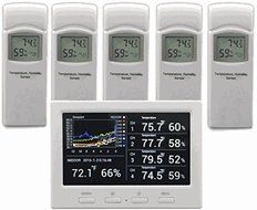Ambient Weather WS-3000-X5 Wireless Thermo-Hygrometer with Logging, Graphing, Alarming, Radio Controlled Clock... N3