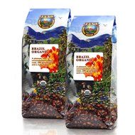 Java Planet - Brazil USDA Organic Coffee Beans, Medium Roast, Arabica Gourmet Coffee Grade A, packaged in two... N2