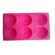 Fanhesheng 6 Cavities Silicone Baking Mold Cake Pan Handmade Biscuit Mold Flower Molds Color Random